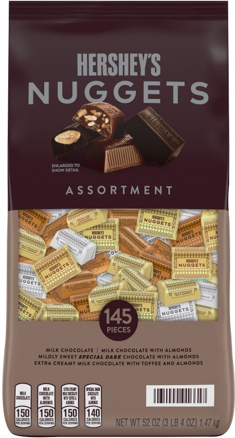 Nuggets Snack Size Milk & Dark Chocolate Candy Bars, 145 pk./52 oz.