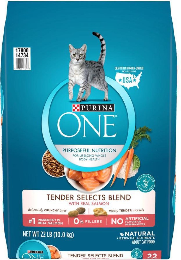 ONE Tender Selects Blend With Real Salmon Natural Dry Cat Food