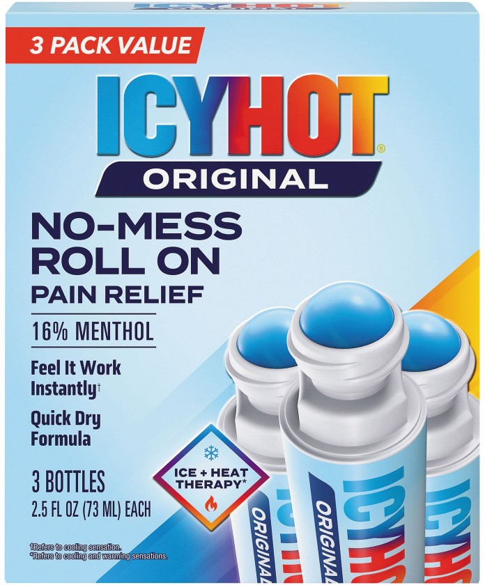 Medicated Pain Relief, No Mess Roll-On, 3 pk./2.5 oz.