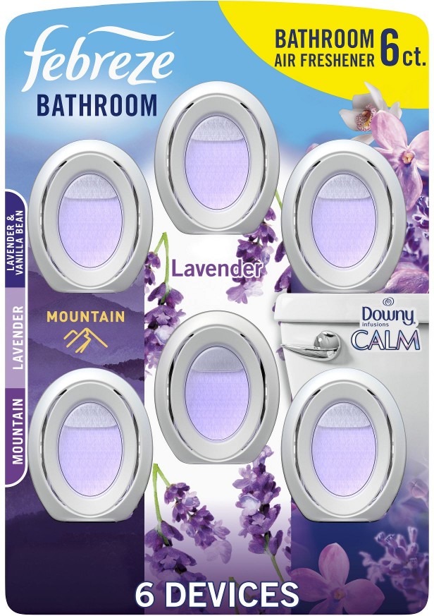 Small Space Air Fresheners, .25 oz./6 pk. - Mountain, Light Lavender & Downy CALM
