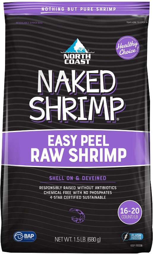 16/20 Raw Easy Peel, Shell On, Deveined, Frozen, 1.5 lbs.