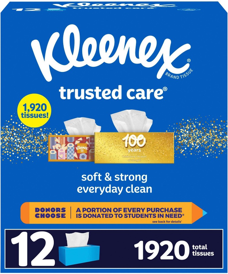 Trusted Care 2-Ply Facial Tissues, 12 pk./160 Tissues per Box