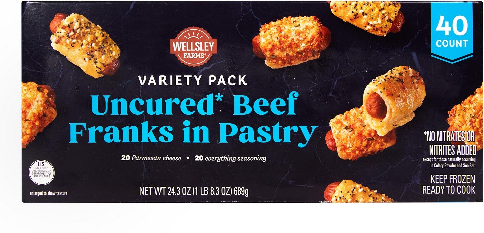 Uncured Cocktail Beef Franks Variety Pack - Parmesan Crusted, Everything Seasoning, 40 ct.