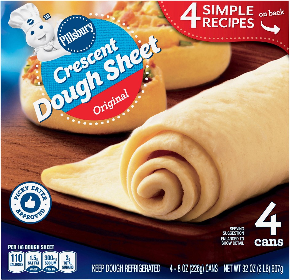 Original Crescent Dough Sheet, Four Seamless Rolls, 4 ct./8 oz.