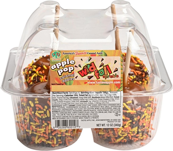 Wild Fall Sprinkle Caramel Apple Pops, 4 ct.
