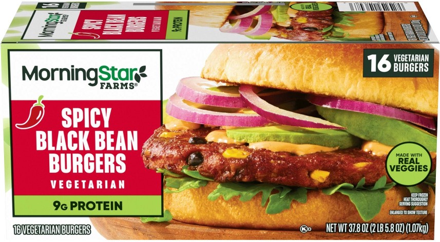 Veggie Burgers Spicy Black Bean, Vegetarian Meat, 16 ct.