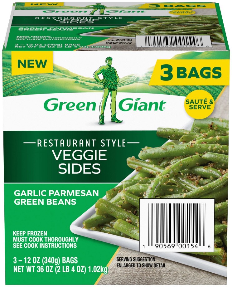 Restaurant Style Veggie Sides, Garlic Parmesan Green Beans, 3 pk./12 oz.