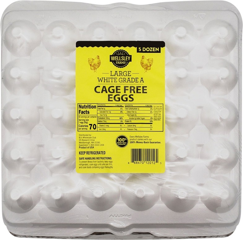 Cage-Free Large White Eggs, 5 Dozen