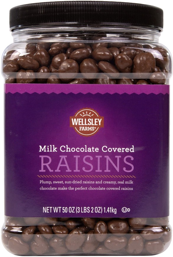 Milk Chocolate Covered Raisins, 50 oz.