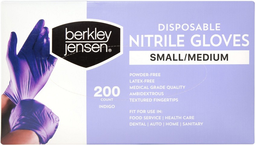 Small/Medium Disposable Nitrile Gloves, 200 ct. - Indigo