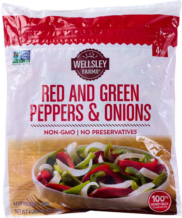 Frozen Red & Green Peppers and Onions, 4 ct./1 lb.