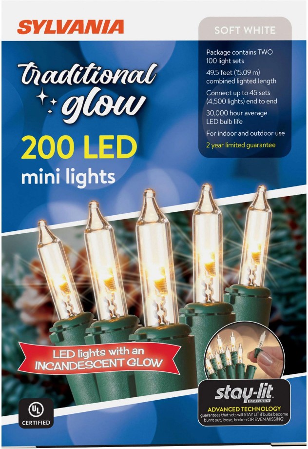 Staylit Traditional Glow Soft White LED Lights, 200 ct.