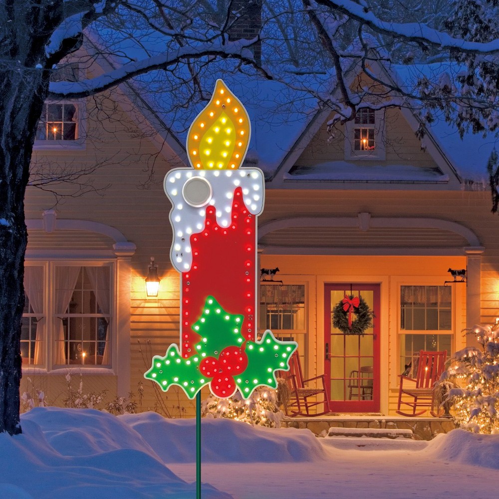 16" Hi-Vibrant Candle With Holly