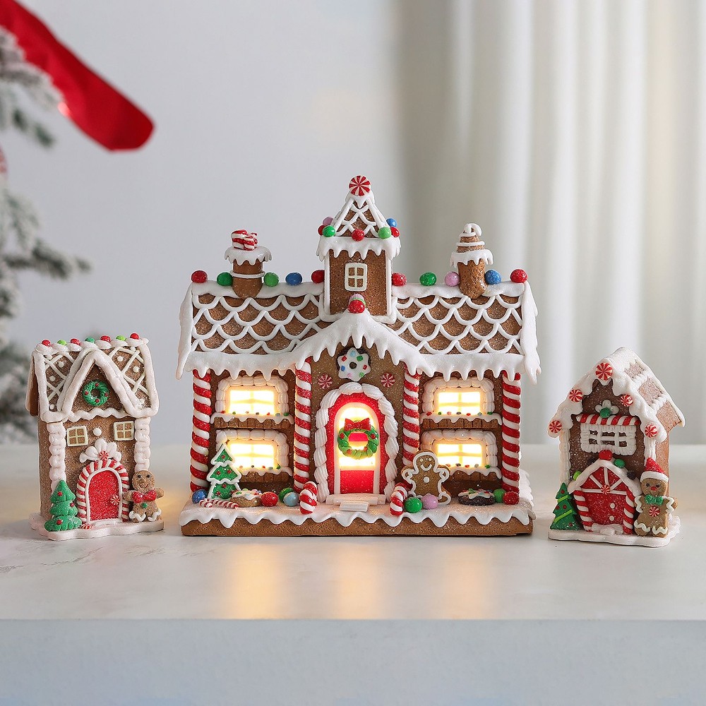 Clay Dough LED Gingerbread House -Set of 3