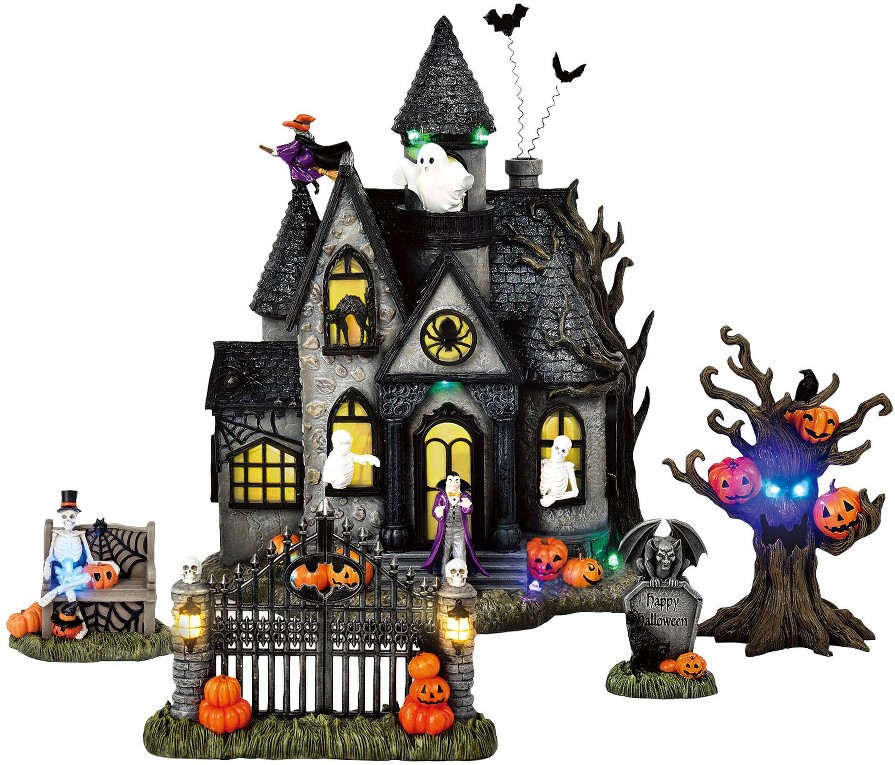 Resin Halloween Village Set of 5