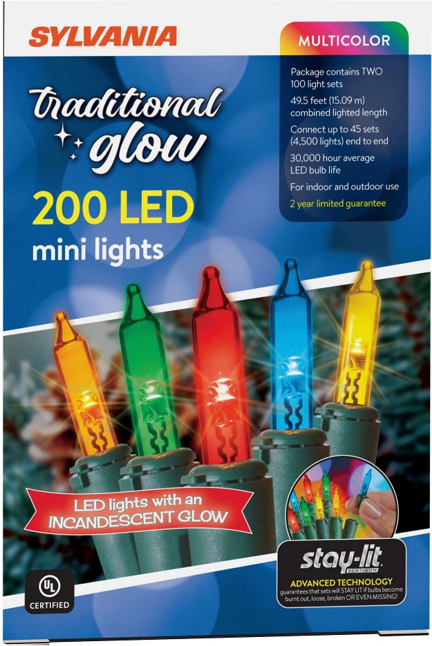 Staylit Traditional Glow Multicolor LED Lights, 200 ct.