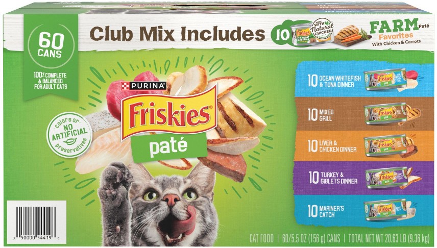 Purina Adult Pate Wet Cat Food, Variety Pack, 60 ct./5.5 oz.