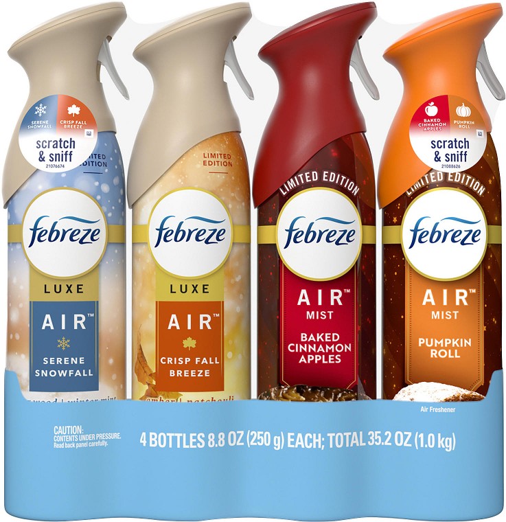 Air Freshener Spray, 8.8 oz./4 ct. - Holiday Mix Scents
