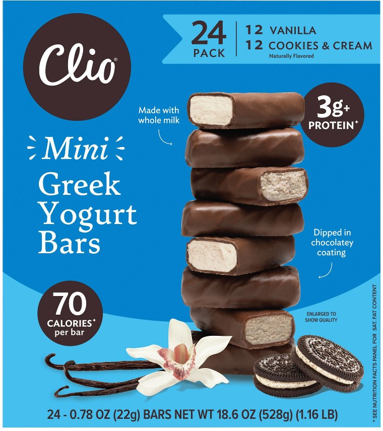 Mini Greek Yogurt Bars, Cookies & Cream, Vanilla, 24 ct./0.78 oz.
