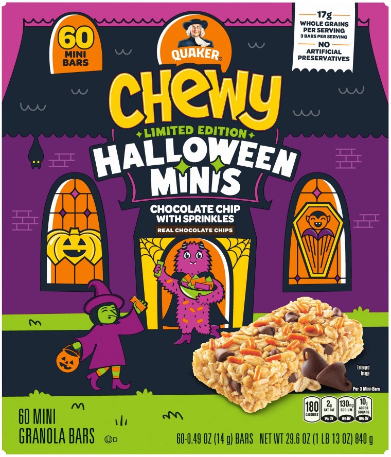 Chewy Halloween Mini Granola Bars, Chocolate Chip With Sprinkles, 60 ct./0.49 oz.