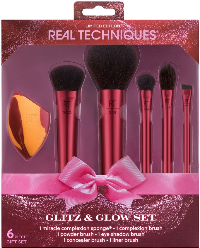 Makeup Brush and Sponge Set, Glitz and Glow Limited Edition, 6-Piece Set