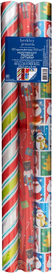 3 Roll 150 sq. ft. Wrapping Pape, Icons