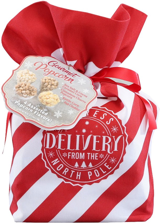 Cheerful Popcorn Holiday Gift Bags - Red