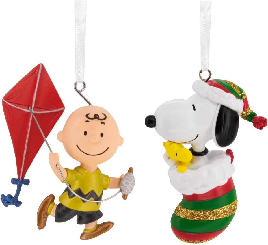 Peanuts Charlie Brown and Snoopy, Set of 2 Ornaments