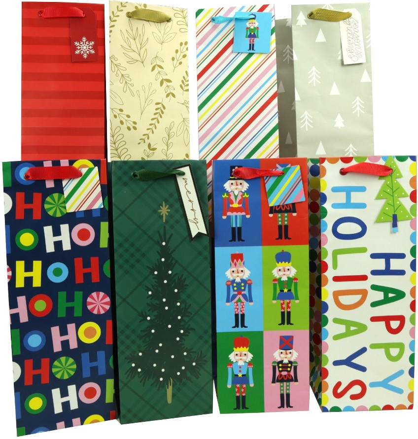 Bottle Heavyweight Assorted Gift Bags, 8 ct.