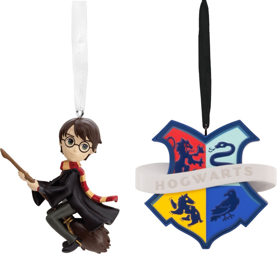 Harry Potter and Hogwarts Crest, Set of 2 Ornaments