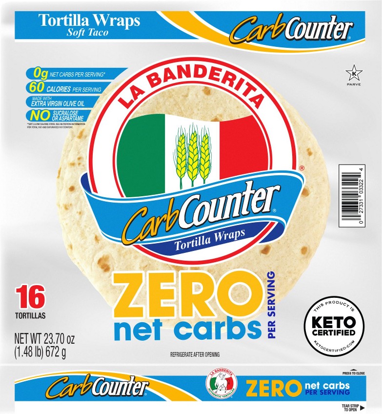 Carb Counter Zero Net Carbs Tortillas, Family Pack, 16 ct.