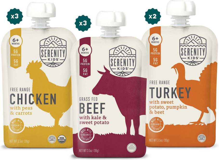 Chicken, Beef & Turkey Meat & Organic Veggies Baby Food Variety Pack, 8 ct./3.5 oz.