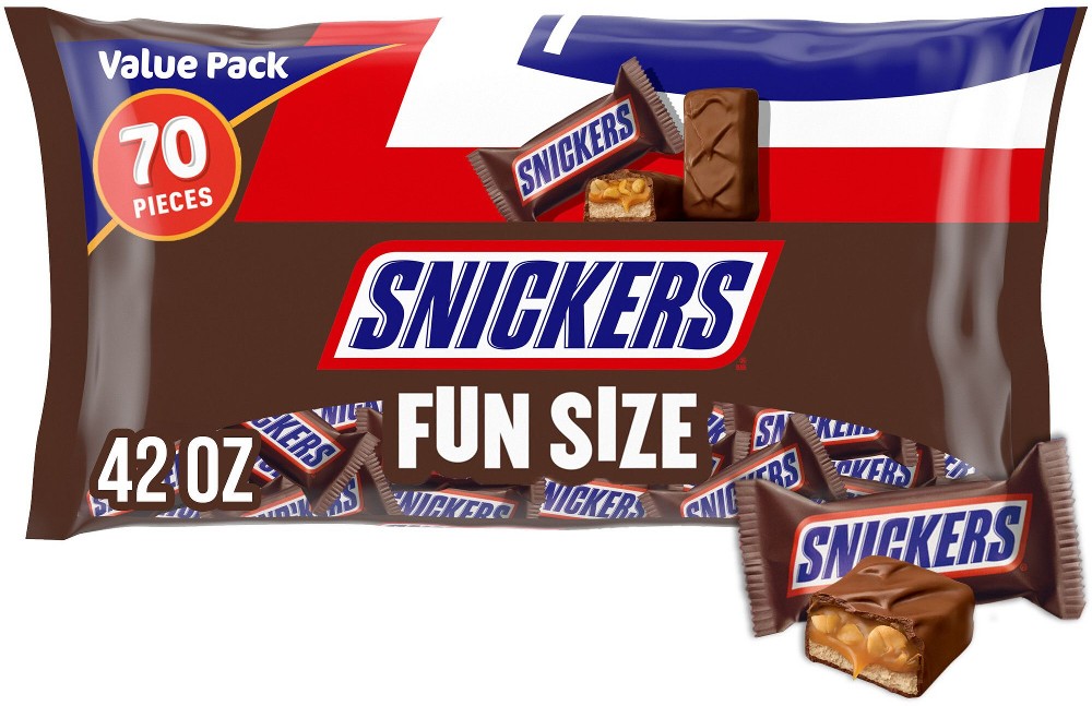 Fun Size Halloween Chocolate Caramel Candy Bars Value Pack, 70 pk.