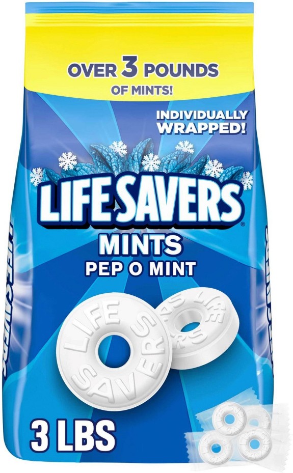 Pep-O-Mint Breath Mint Bulk Hard Candy Bag, 53.95 oz.