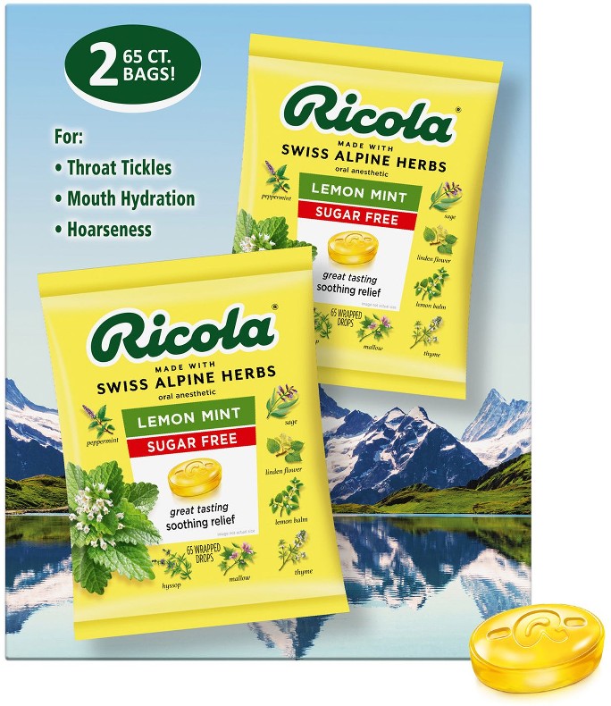 Sugar-Free Lemon Mint Herb Throat Drops, 130 ct.