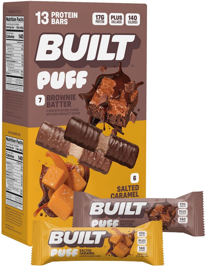 Puff, Protein Bar Variety Twin Pack, Brownie Batter & Salted Caramel, Value Pack, 13 ct./1.41 oz.