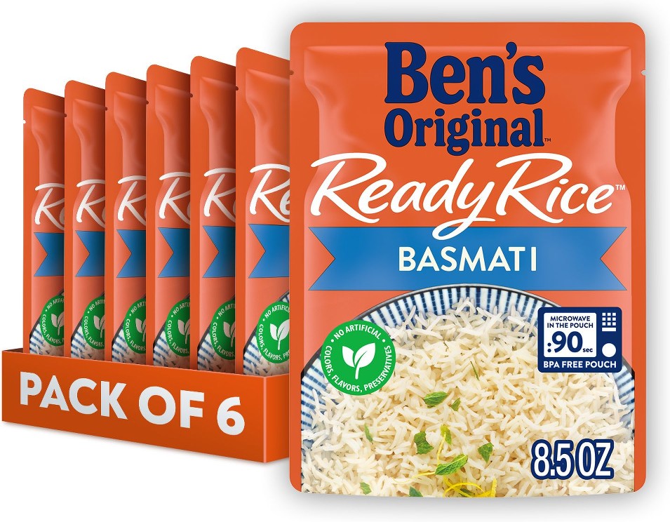 Ready Rice Basmati Rice, Easy Side Dish, Pouches, 6 pk./8.5 oz.