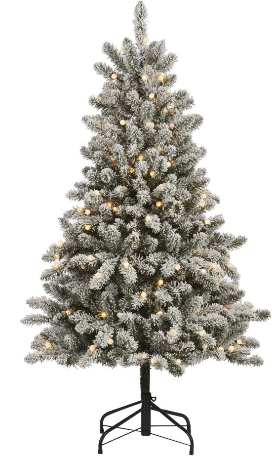 LED 4.5' Hobart Flocking Twinkle Christmas Tree