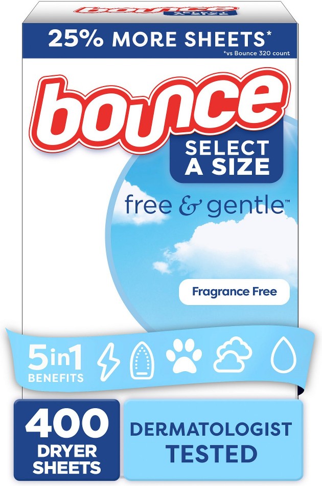 Select-a-Size Dryer Sheets - Free & Gentle, 400 ct.