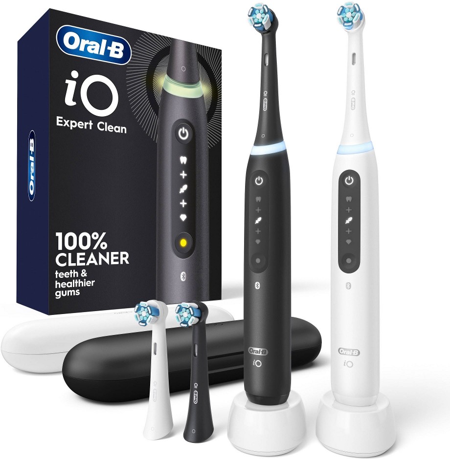 iO All-In-One Clean Electric Toothbrushes, Replacement Brush Heads, Chargers, Travel Cases, 2 pk.