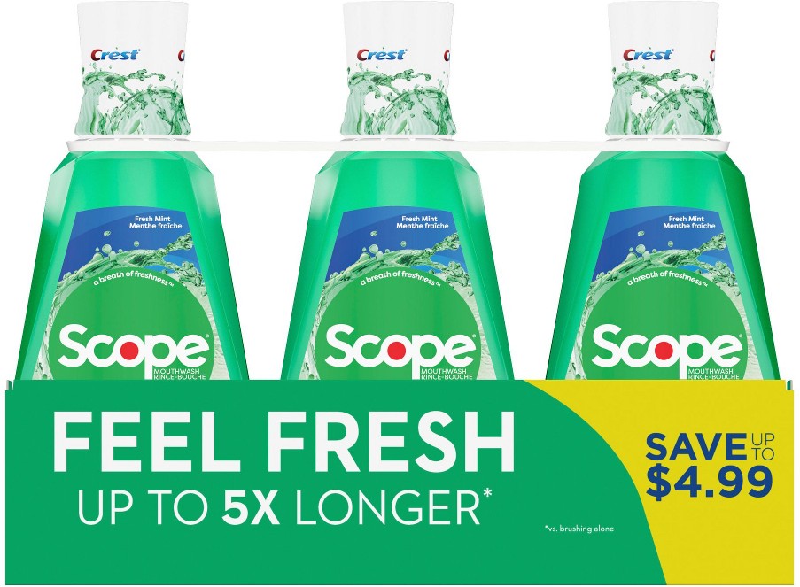 Scope Outlast Mint Mouthwash, 3 pk./1L