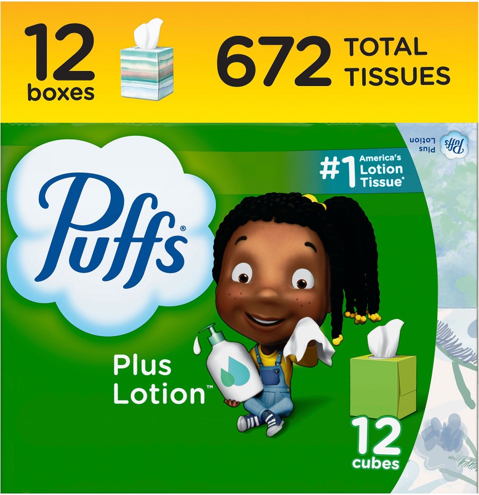 Plus Lotion Facial Tissues, 12 pk./56 tissues per box
