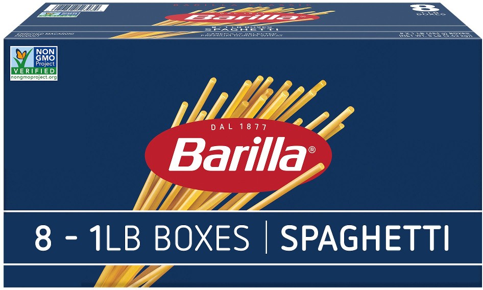 Spaghetti Pasta, Non-GMO Pasta With Durum Wheat Semolina, Kosher Certified Pasta, 8 pk./1 lb.