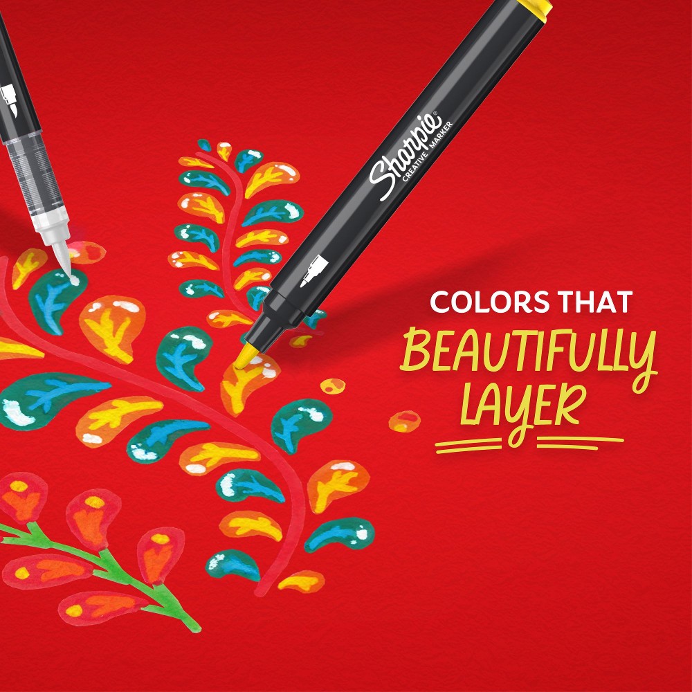 Water-Based Acrylic Creative Markers, Brush and Bullet Tips, 12 ct.