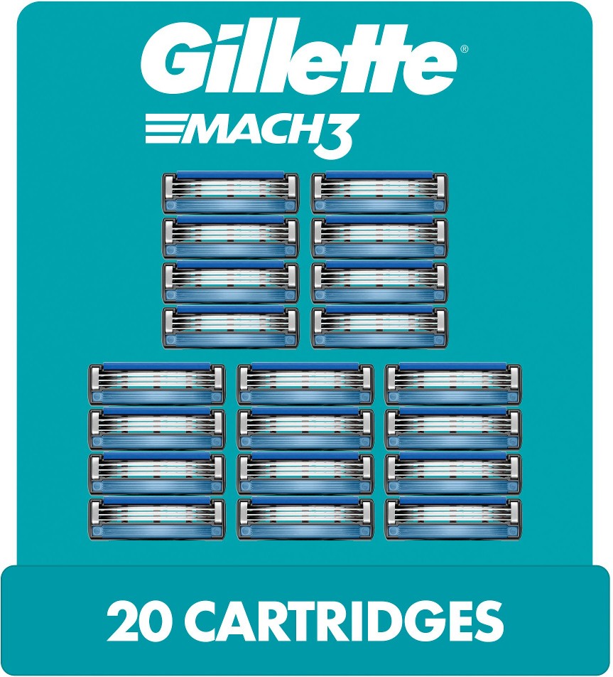 Mach3 Razor Blade Refills, Razor Cartridges, Razor Refills for Men, Lubrication Strip, 20 ct.