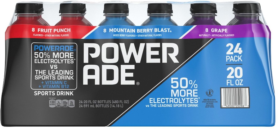 Variety Pack Electrolyte Sports Drink, Bottles, 24 pk./20 fl. oz.