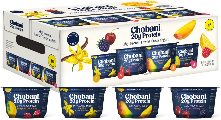 20g Protein, Yogurt Variety Pack, Raspberry Lemon, Vanilla, Mango, Cherry Berry, 16 ct./6.7 oz.