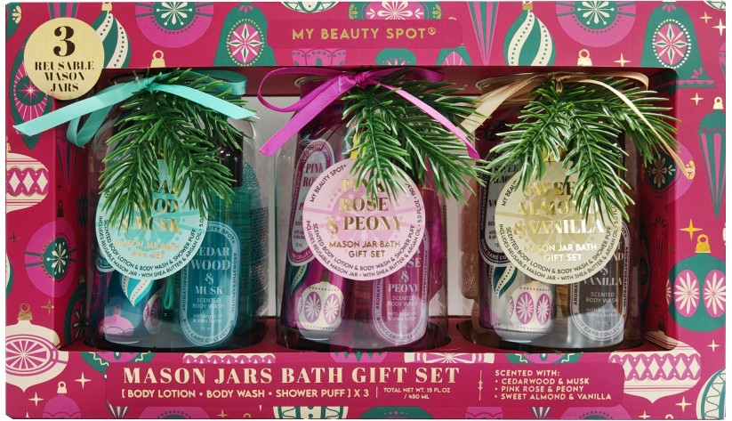 Mason Jars Bath Gift Set, 3 ct.