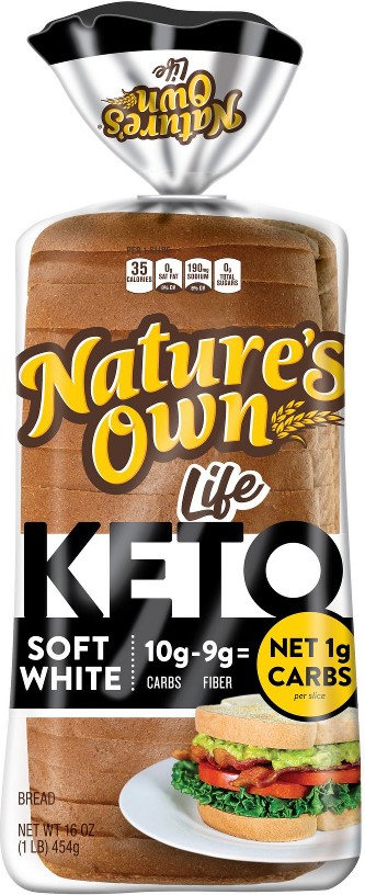 Life Keto Soft White Bread, Net 1 Carb Sliced White Keto Bread Loaf, 16 oz.