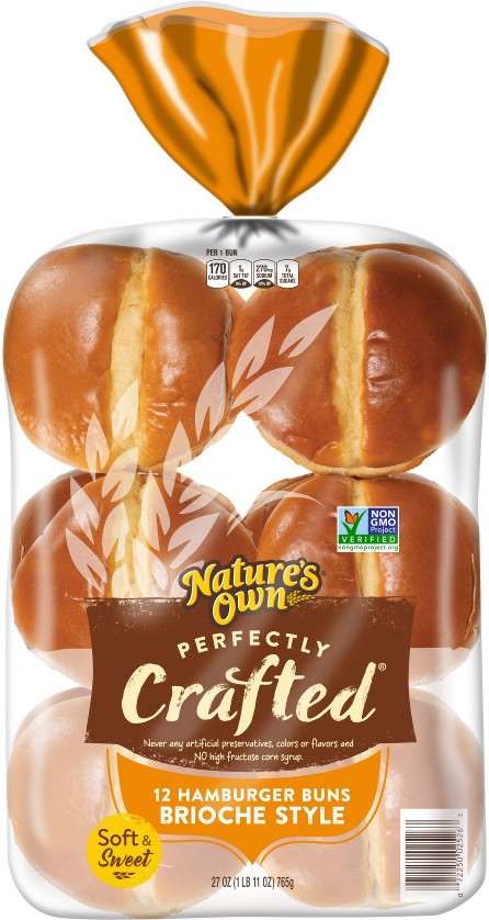 Perfectly Crafted Brioche Style Hamburger Buns, Non-GMO Sandwich Buns, 12 ct.
